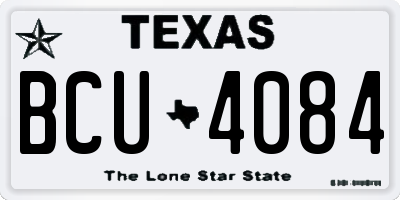 TX license plate BCU4084