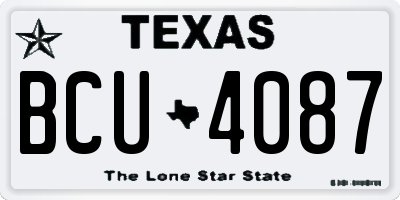 TX license plate BCU4087