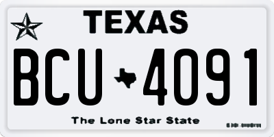 TX license plate BCU4091
