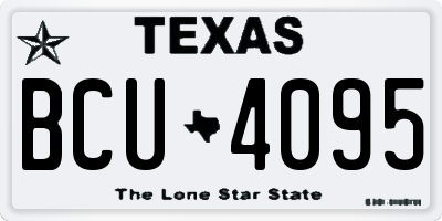 TX license plate BCU4095