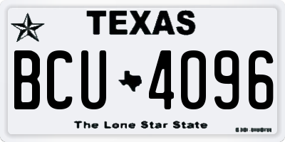 TX license plate BCU4096