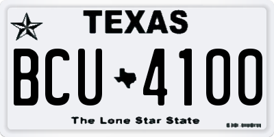 TX license plate BCU4100