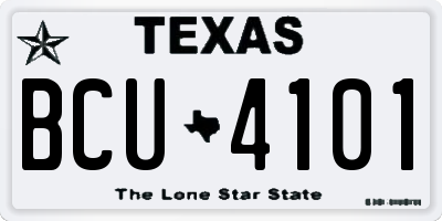 TX license plate BCU4101