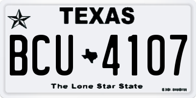 TX license plate BCU4107