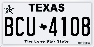 TX license plate BCU4108
