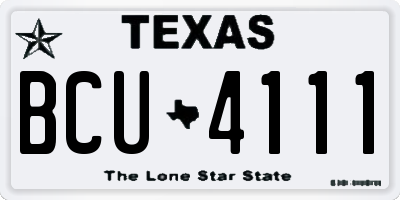 TX license plate BCU4111