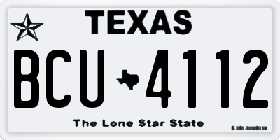 TX license plate BCU4112