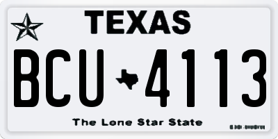 TX license plate BCU4113