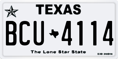 TX license plate BCU4114