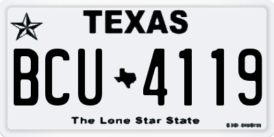 TX license plate BCU4119