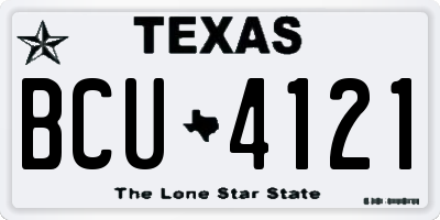 TX license plate BCU4121