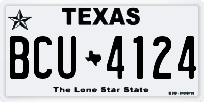TX license plate BCU4124