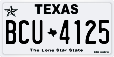 TX license plate BCU4125