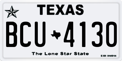 TX license plate BCU4130