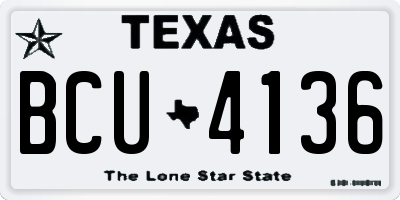 TX license plate BCU4136