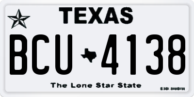 TX license plate BCU4138