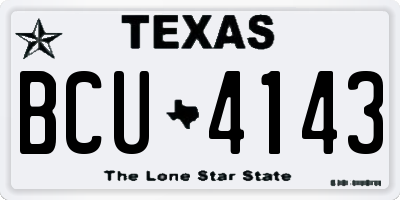 TX license plate BCU4143