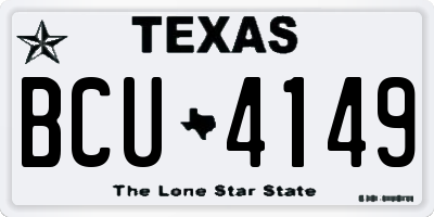 TX license plate BCU4149
