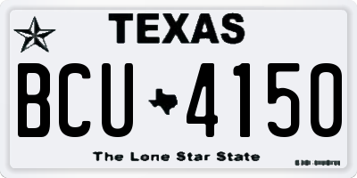 TX license plate BCU4150