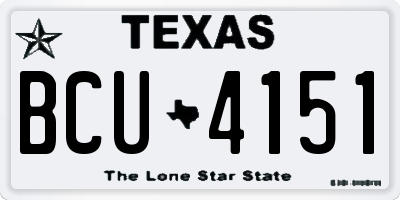 TX license plate BCU4151
