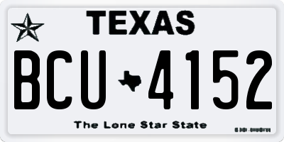 TX license plate BCU4152