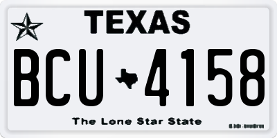 TX license plate BCU4158