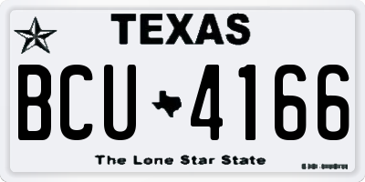 TX license plate BCU4166
