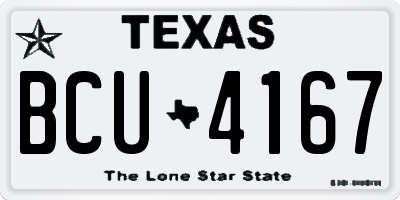 TX license plate BCU4167