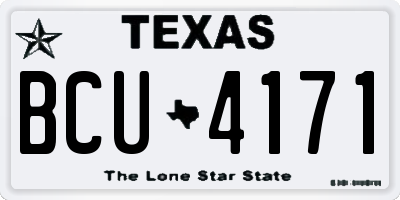 TX license plate BCU4171