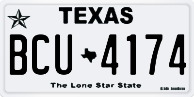 TX license plate BCU4174