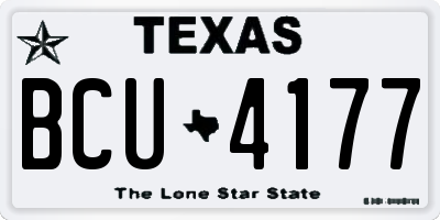 TX license plate BCU4177