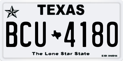 TX license plate BCU4180