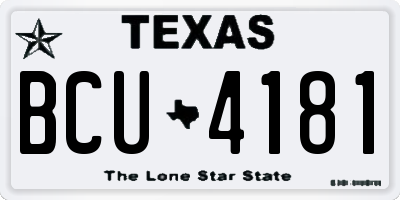 TX license plate BCU4181