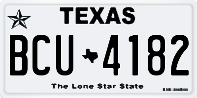 TX license plate BCU4182