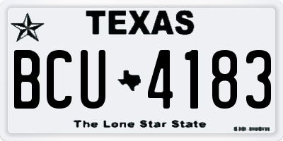 TX license plate BCU4183
