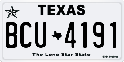TX license plate BCU4191