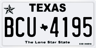 TX license plate BCU4195