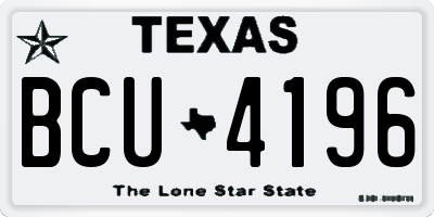 TX license plate BCU4196