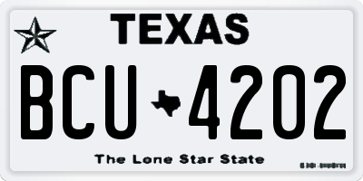 TX license plate BCU4202