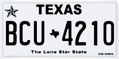 TX license plate BCU4210