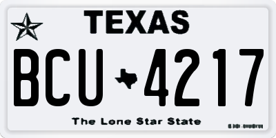 TX license plate BCU4217