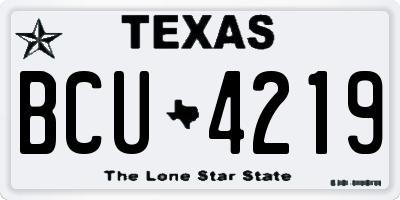 TX license plate BCU4219
