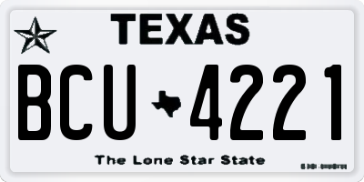 TX license plate BCU4221