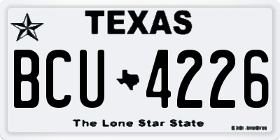 TX license plate BCU4226