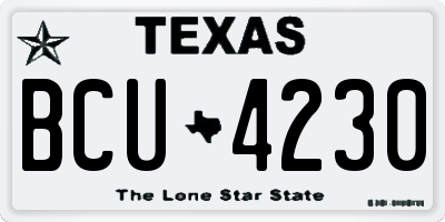 TX license plate BCU4230
