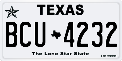 TX license plate BCU4232