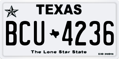 TX license plate BCU4236
