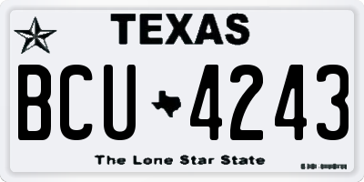TX license plate BCU4243