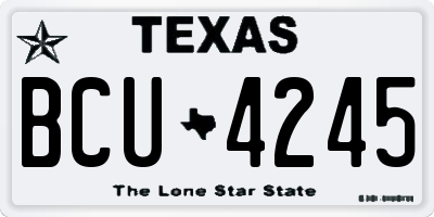 TX license plate BCU4245
