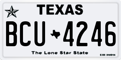 TX license plate BCU4246